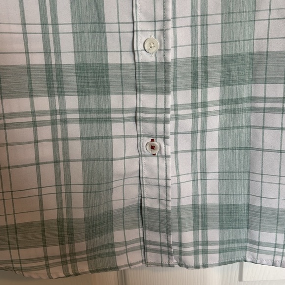 Weatherproof men’s white and green short sleeve button down shirt size large - Picture 5 of 9